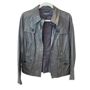 Vince Grey Leather Jacket